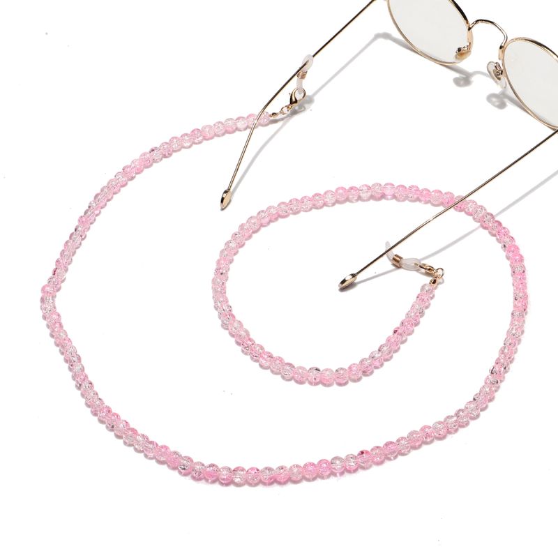 Großhandel Mode Geknackt Rosa Perlen Brillenkette Nihaojewelry