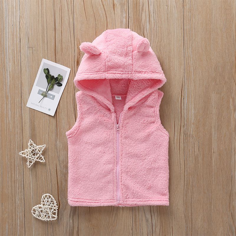 Children's Autumn And Winter Clothes Fashionable Solid Color Infant Hooded Coat Baby Zip-up Shirt Children's Clothing