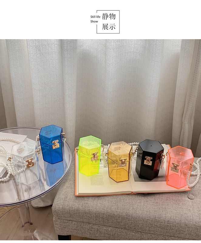 حقيبة صندوق شفافة من الأكريليك 2021 مد صغير ، فتاة صغيرة منعشة ، Xiaoxiangfeng Pearl ، حقيبة صندوق العشاء