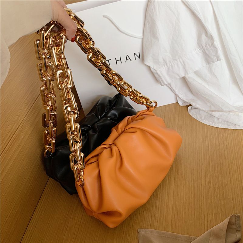 Wholesale Solid Color Thick Chain One-shoulder Underarm Cloud Bag Nihaojewelry