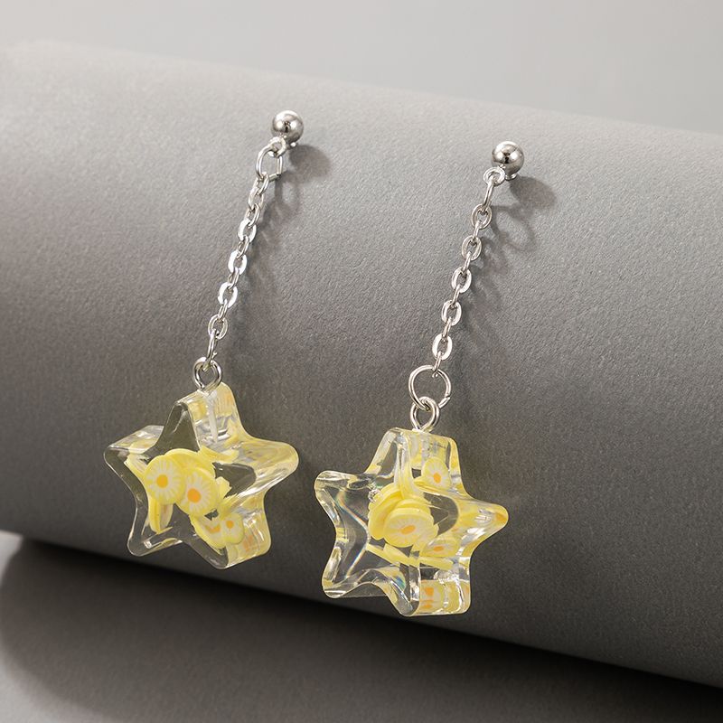 Wholesale Jewelry Three-dimensional Five-pointed Star Earrings Nihaojewelry