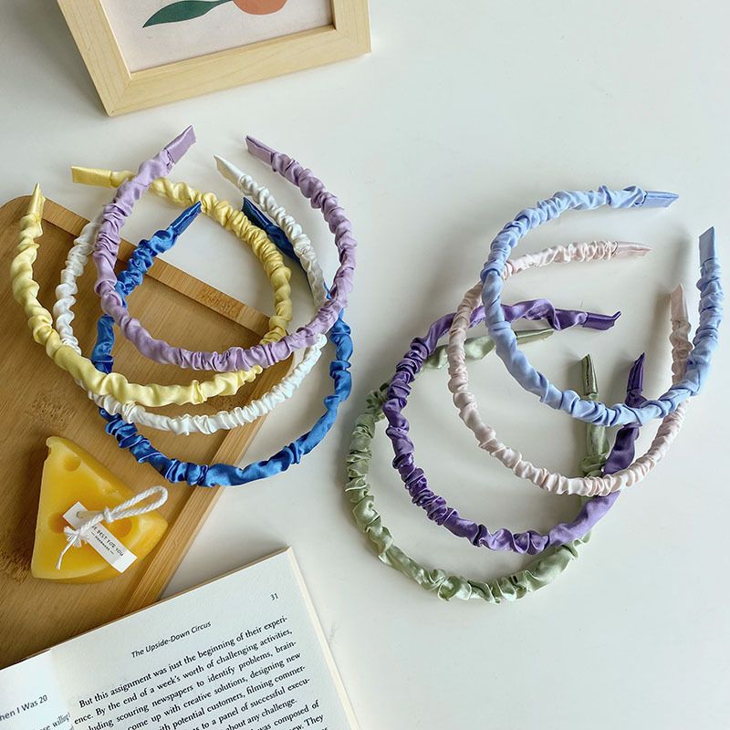 Koreanischer Stil Faltet Feines Einfarbiges Haarband Großhandel Nihaojewelry