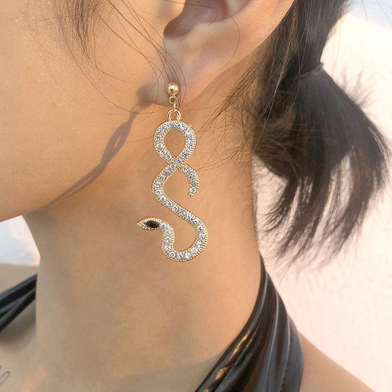 Großhandel Schmuck Einfache Hohle Schlangenförmige Ohrringe Nihaojewelry