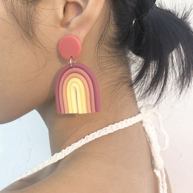Wholesale Jewelry Color Soft Ceramic U-shaped Earrings Nihaojewelry