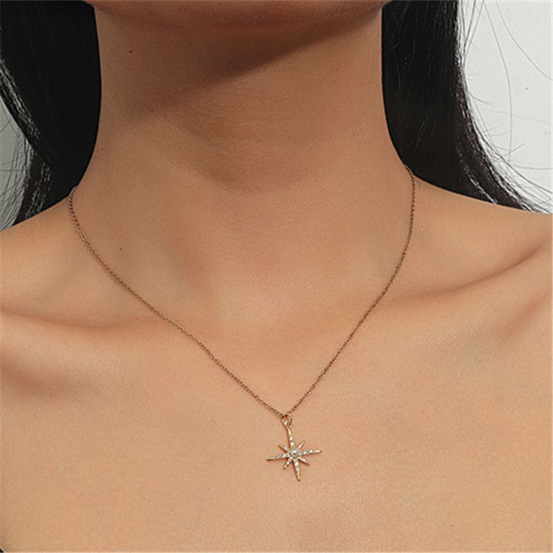 Wholesale Jewelry Simple Six-pointed Star Titanium Steel Necklace Nihaojewelry