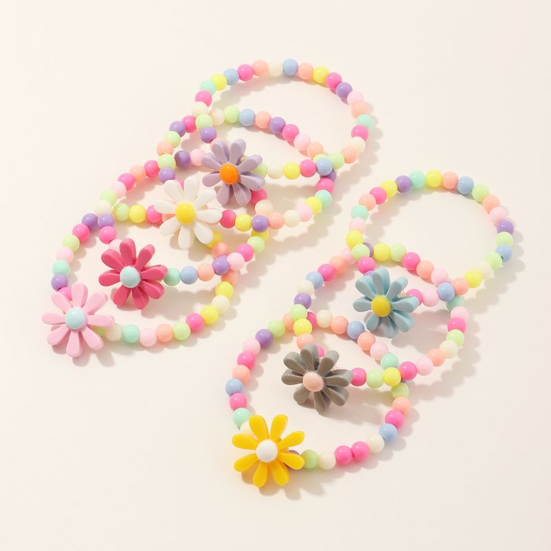 Bijoux En Gros Sun Flower Bracelet De Perles Rondes Colorées Nihaojewelry