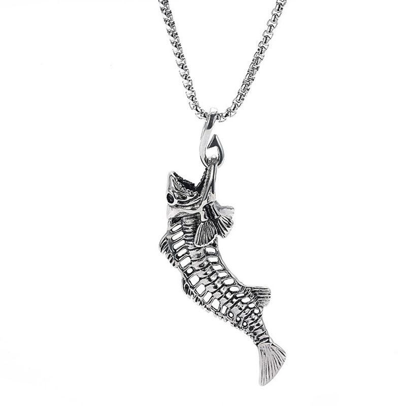 Wholesale Jewelry Fish Pendant Titanium Steel Necklace Nihaojewelry