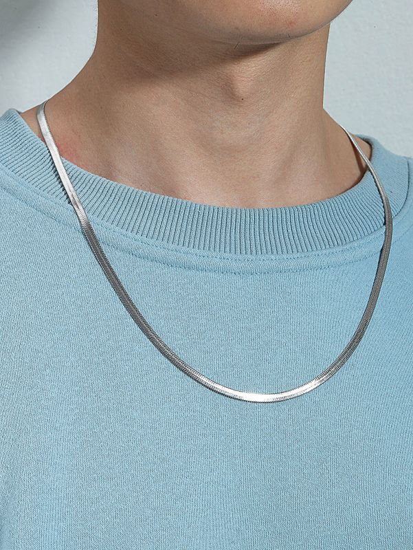 Wholesale Jewelry Flat Snake Bone Chain Titanium Steel Necklace Nihaojewelry
