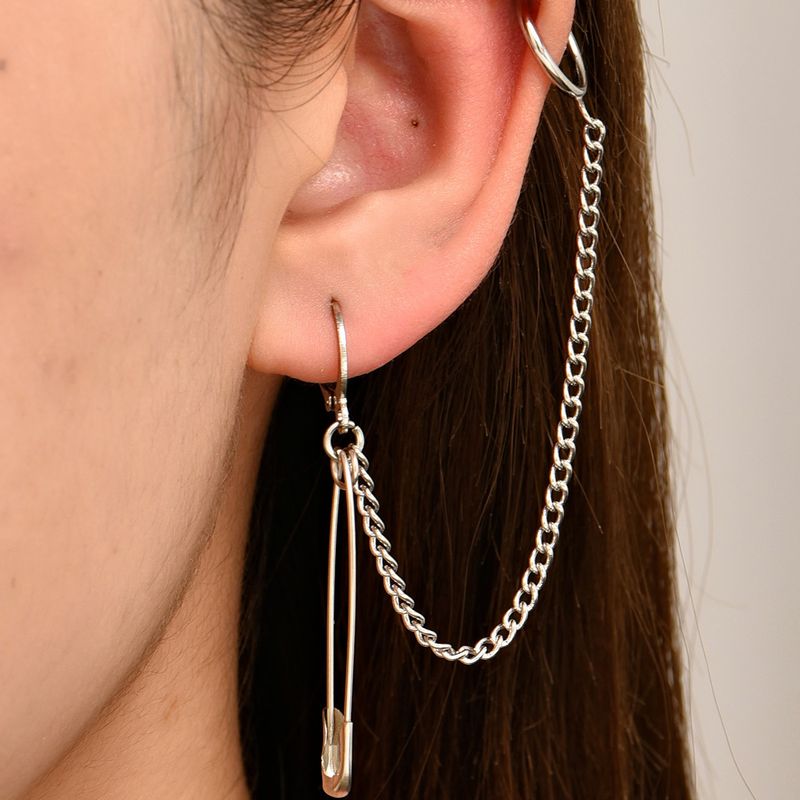 Wholesale Simple Geometric Pin Pendent Alloy Earrings Clip Nihaojewelry