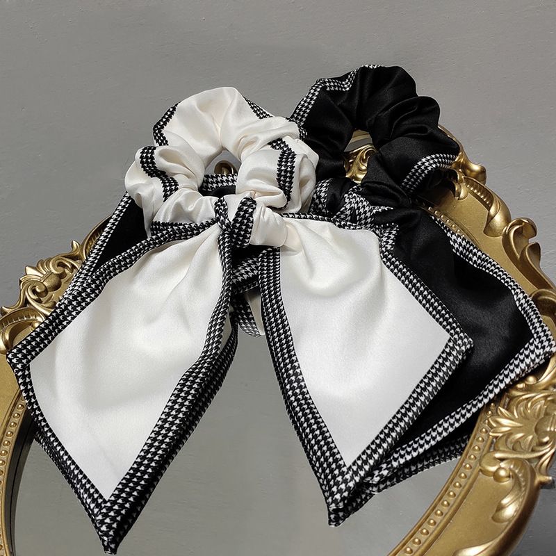 Ribbon Texture Bows Houndstooth Korean Style Hair Rope Wholesale Jewelry Nihaojewelry