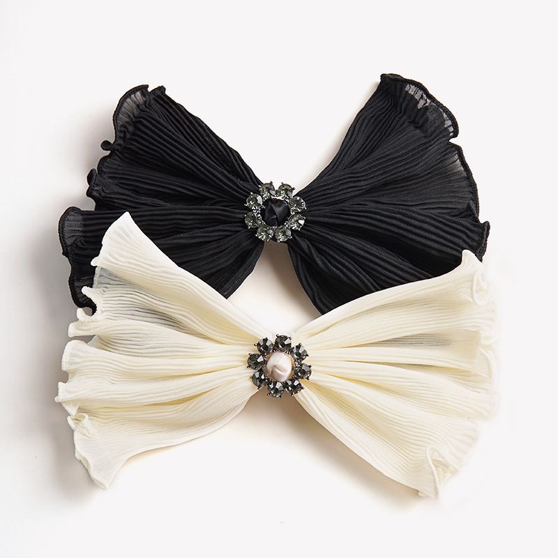Wholesale Jewelry Pure Color Chiffon Bow Spring Clip Nihaojewelry