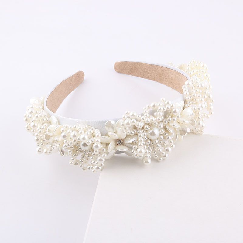 Wholesale New Fashion Inlaid Pearl Flower Wide Headband Nihaojewelry