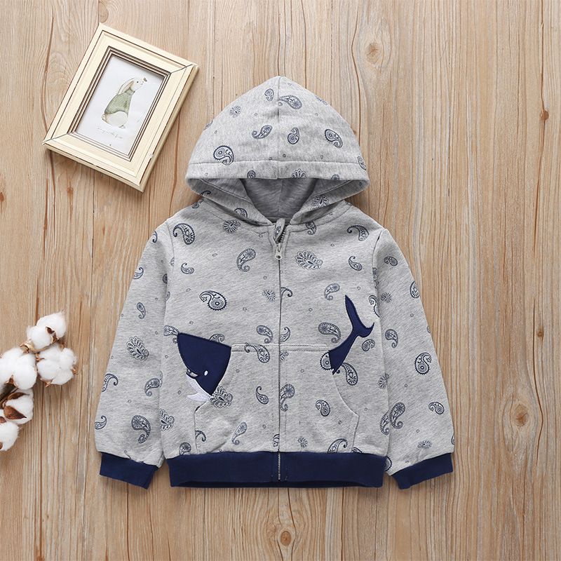 Zipper Cartoon Hooded Children's Jacket Wholesale Nihaojewelry