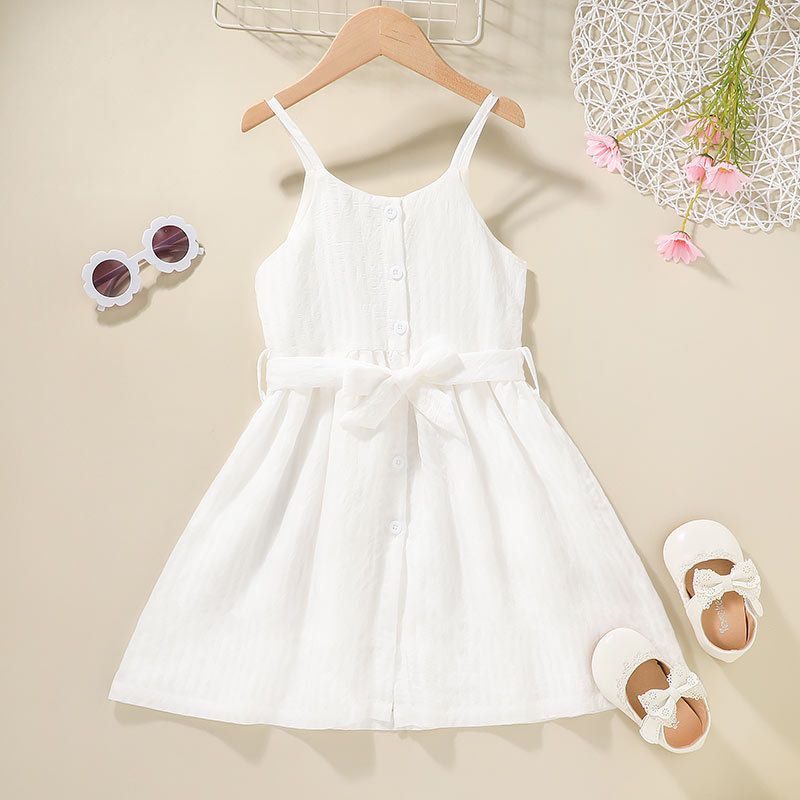 تنورة الأميرة البيضاء 2021 فستان حبال أزياء فتاة الصيف الجديد