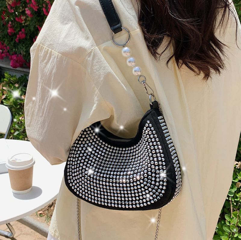 Wholesale Fashion Bright Diamond One-shoulder Underarm Bag Nihaojewelry