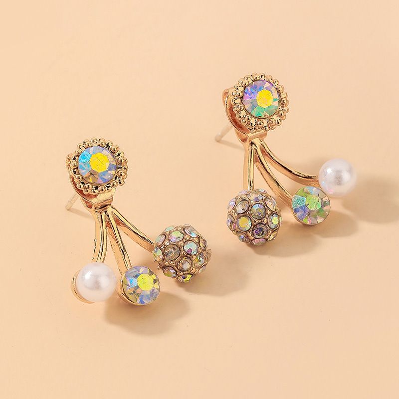 Vente En Gros Boucles D&#39;oreilles Rétro En Perles De Strass Colorées Nihaojewelry