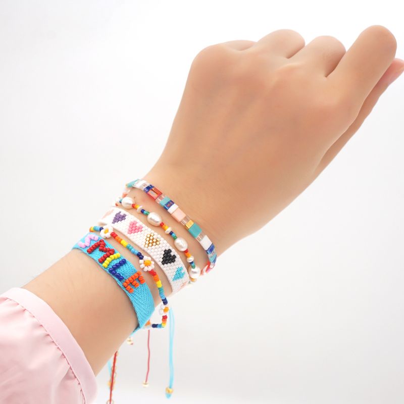 Wholesale Simple Multi-layer Rainbow Daisy Miyuki Beads Woven Bracelet Nihaojewelry