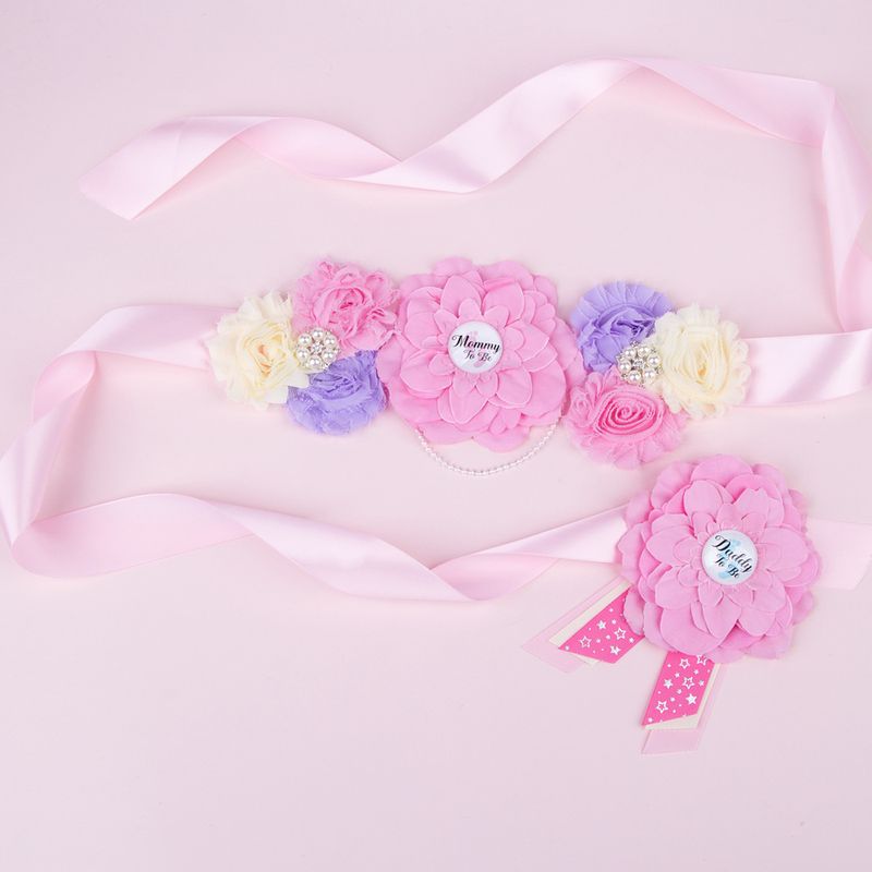 Pink Big Flower Party Belt Pregnant Decorative Wholesale Nihaojewelry
