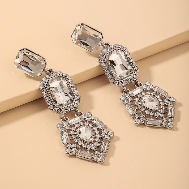 Wholesale Baroque Geometric Rhinestone Crystal Earrings Nihaojewelry