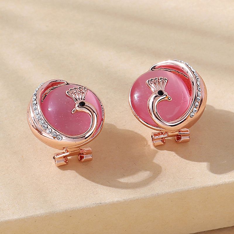 Wholesale Boucles D&#39;oreilles En Alliage De Paon Opale Rétro Créative Nihaojewelry
