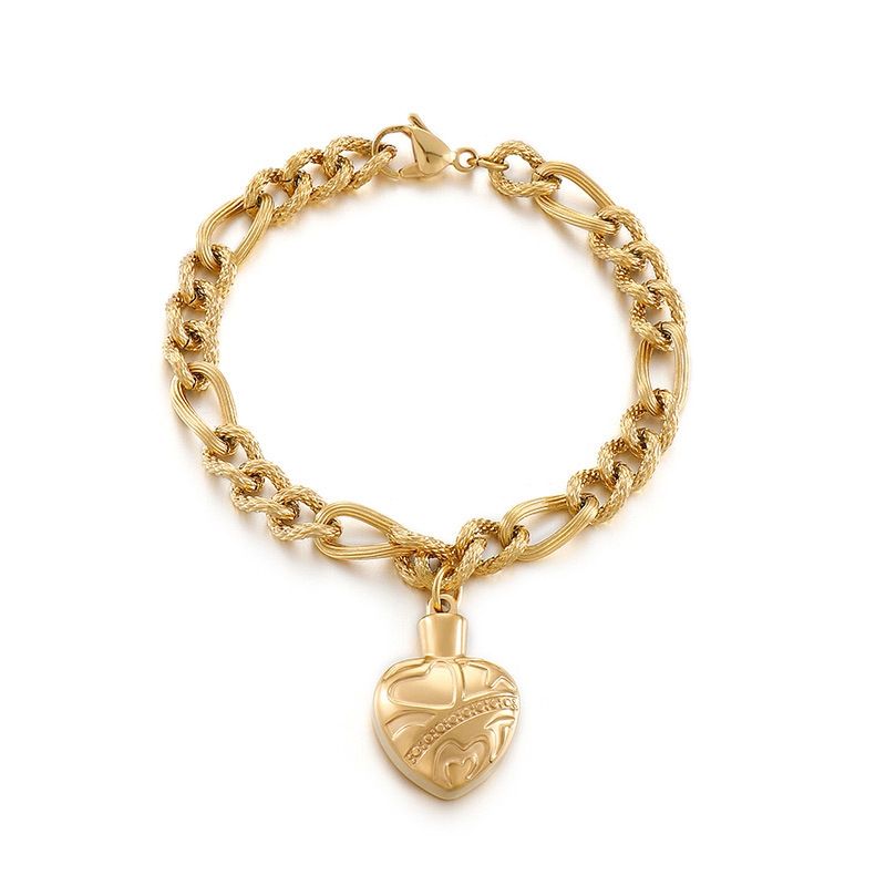 Moda Corazón Acero Titanio Chapados en oro de 18k Esposas Al Mayoreo