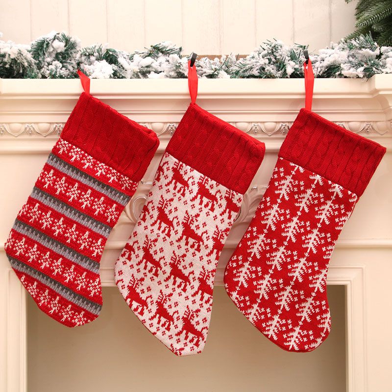 Wholesale New Knitted Star Deer Christmas Tree Christmas Stocking Nihaojewelry