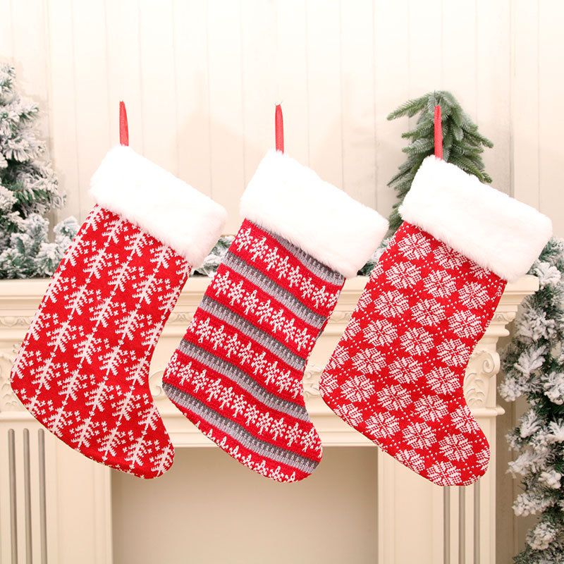 Wholesale New Large Socks Red And White Striped Christmas Socks Nihaojewelry