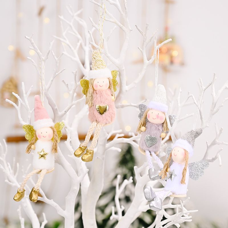 Cross-border Christmas Decoration Christmas Sitting Leg Hanging Angel Doll Pendant Christmas Tree Angel Ornaments Gift Hanging Pieces