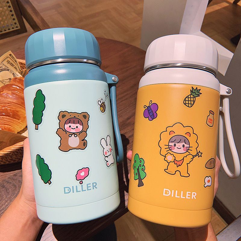 Wholesale Cartoon Stikers Large Capacity Thermos Cup Nihaojewelry