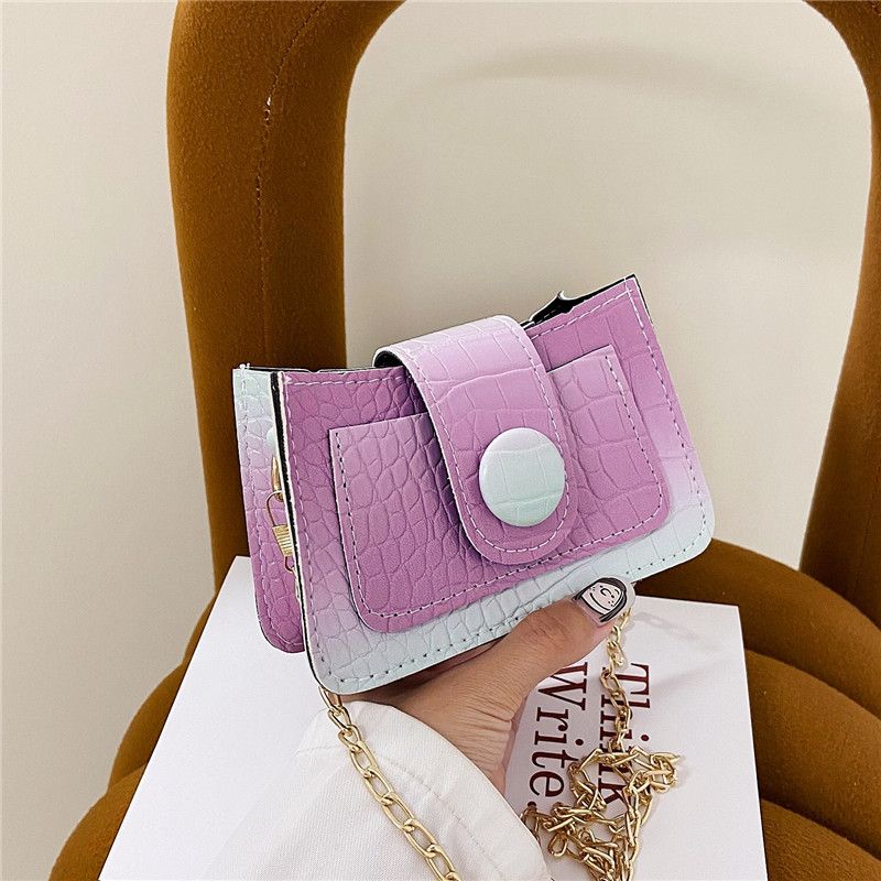 New Gradient Color Small Square Messenger Chain Bag Wholesale Nihaojewelry