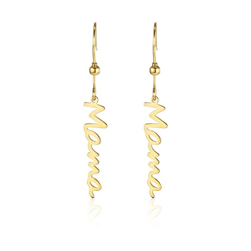 Wholesale Fashion 18k Gold-plated Letter Fish Hook Titanium Earrings Nihaojewelry