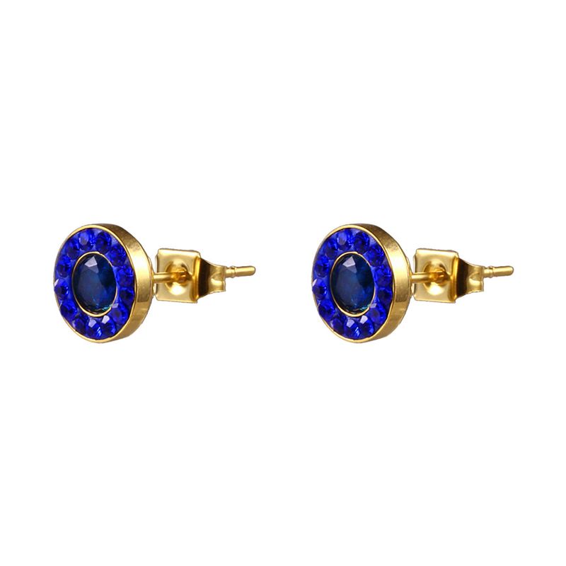 Lady Geometric 304 Stainless Steel No Inlaid 18K Gold Plated Earrings Ear Studs