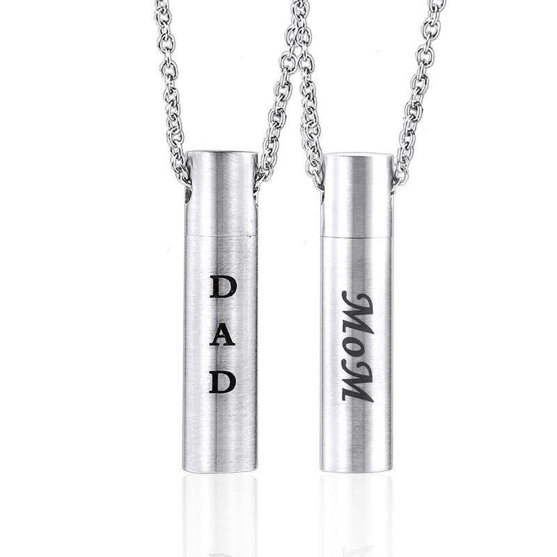 Wholesale Cylindrical Storage Necklace Titanium Steel Pendant Nihaojewelry