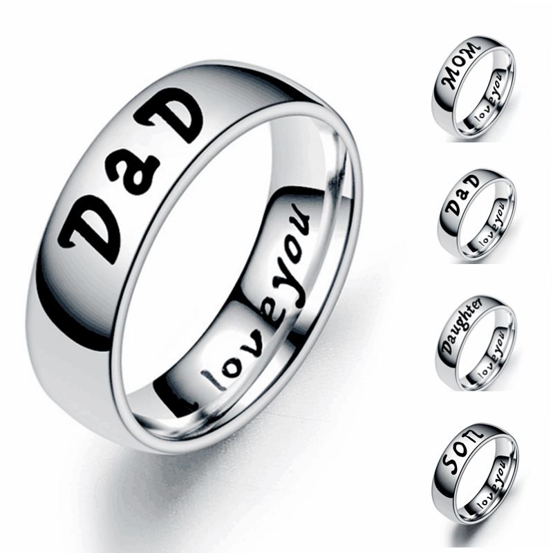 Wholesale Family Member Letters Stainless Steel Ring Nihaojewelry