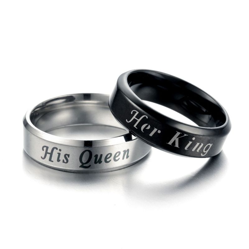 Wholesale Letters Couple Stainless Steel Ring Nihaojewelry