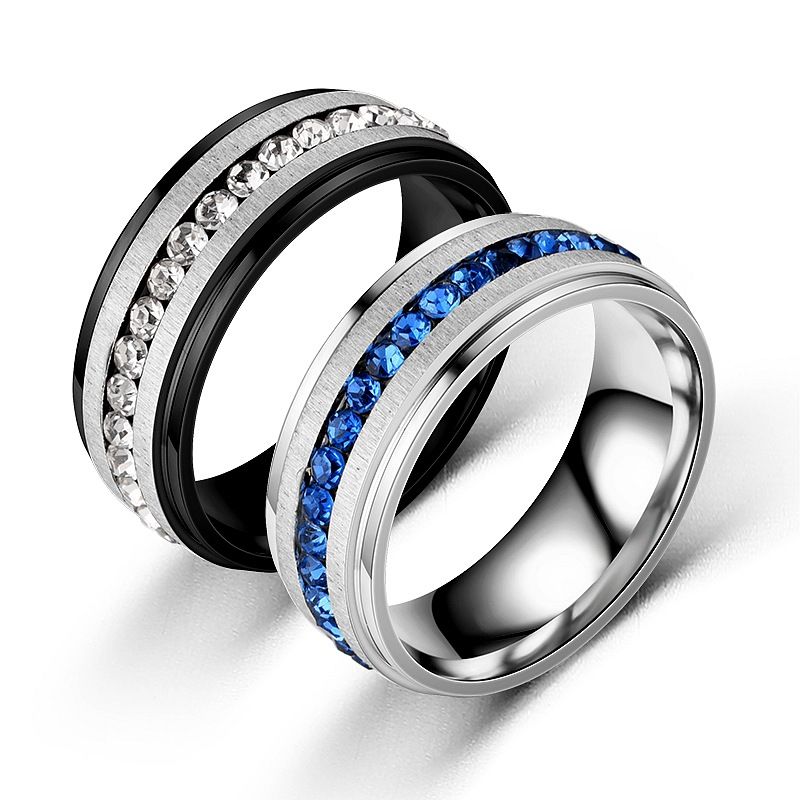 Wholesale Stainless Steel Full Color Diamonds Ring Nihaojewelry