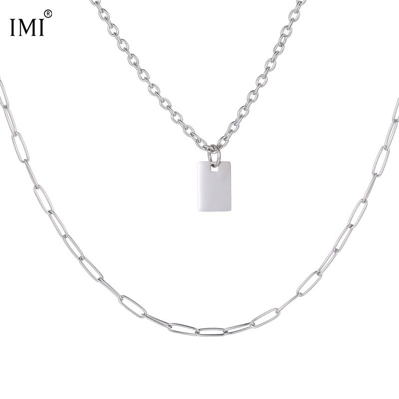 Wholesale Titanium Steel Double Layered Chain Necklace Nihaojewelry