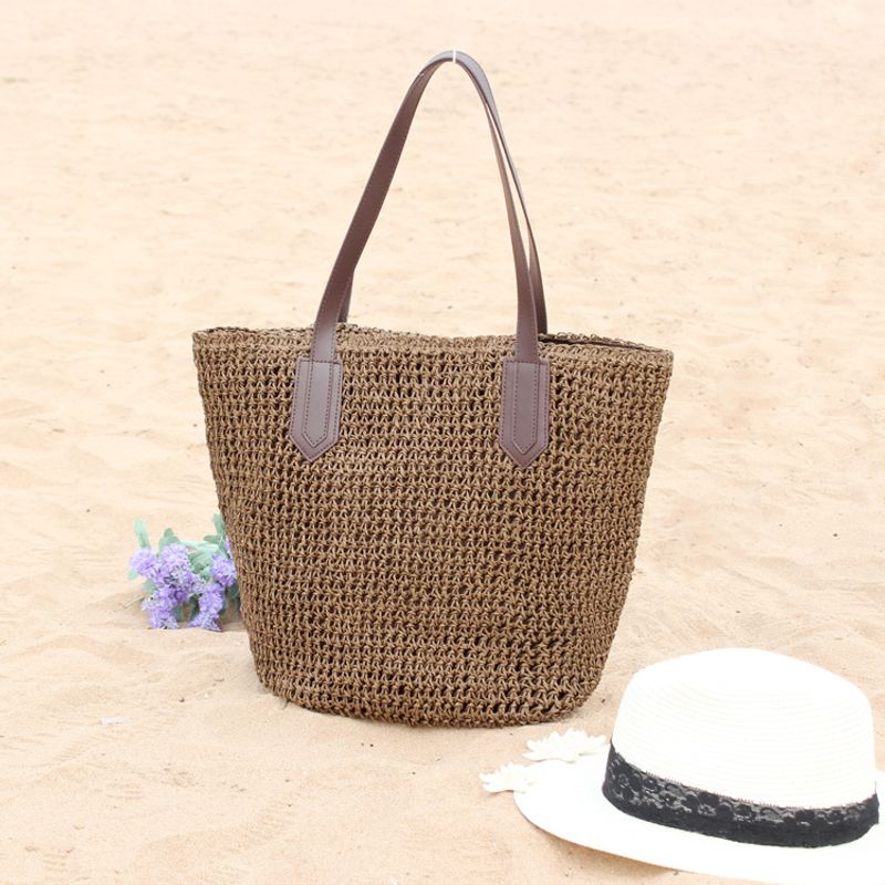 Nouveau Ins Occasionnel Paille Sac D'épaule Tissé Sac De Mode Sac De Plage Femmes De Sac D'une Seule Pièce Dropshipping