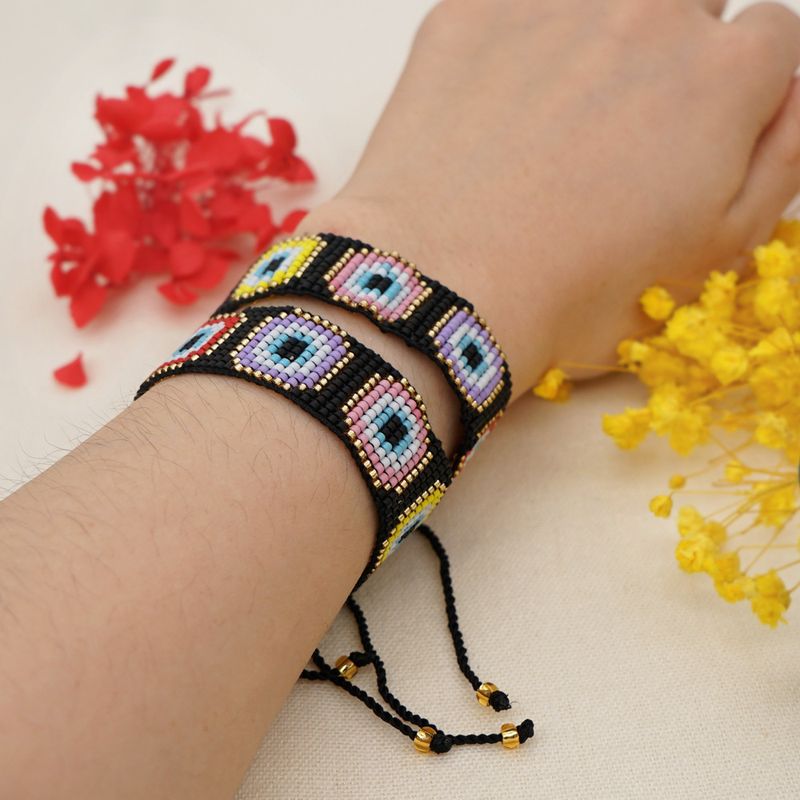 Wholesale Jewelry Ethnic Style Miyuki Bead Hand-woven Demon Eye Bracelet Nihaojewelry