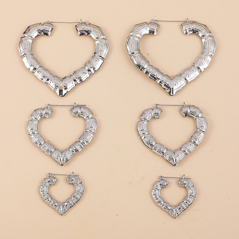 Nihaojewelry Jewelry Wholesale Stainless Steel New Bamboo Heart Aloy Earrings