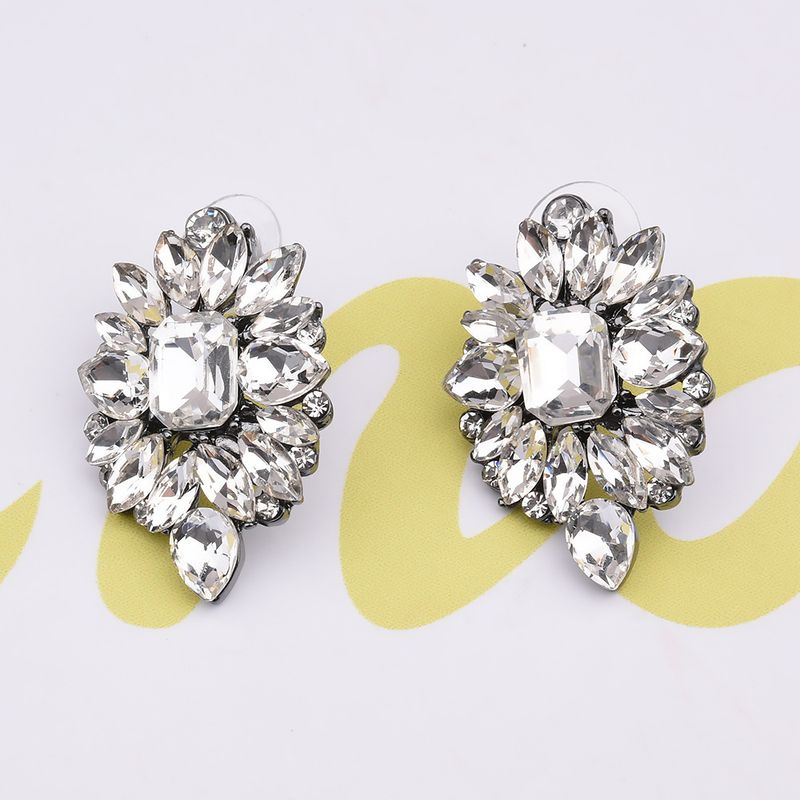 Nihaojewelry Jewelry Wholesale Alloy Colorful Diamond Geometric Crystal Earrings