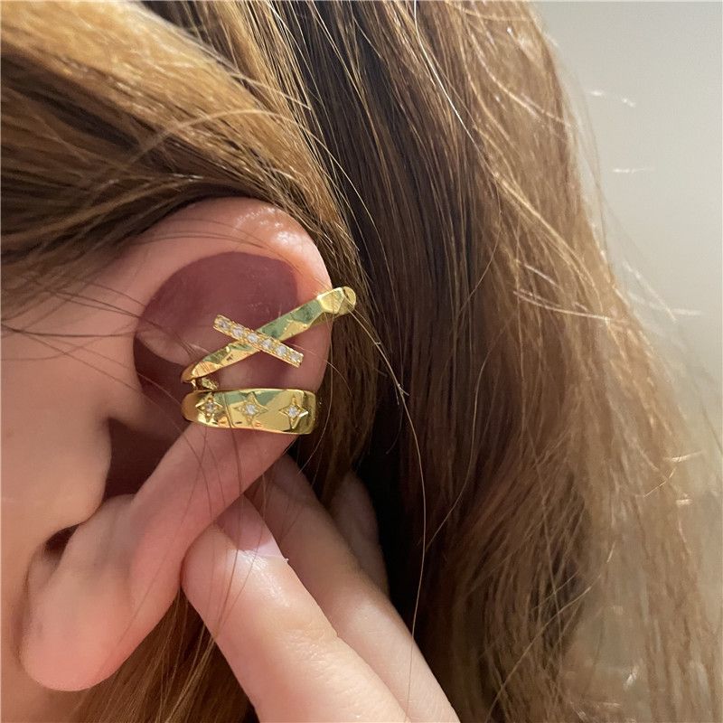 Wholesale Jewelry Retro Star Micro-inlaid Ear Bone Clip Nihaojewelry