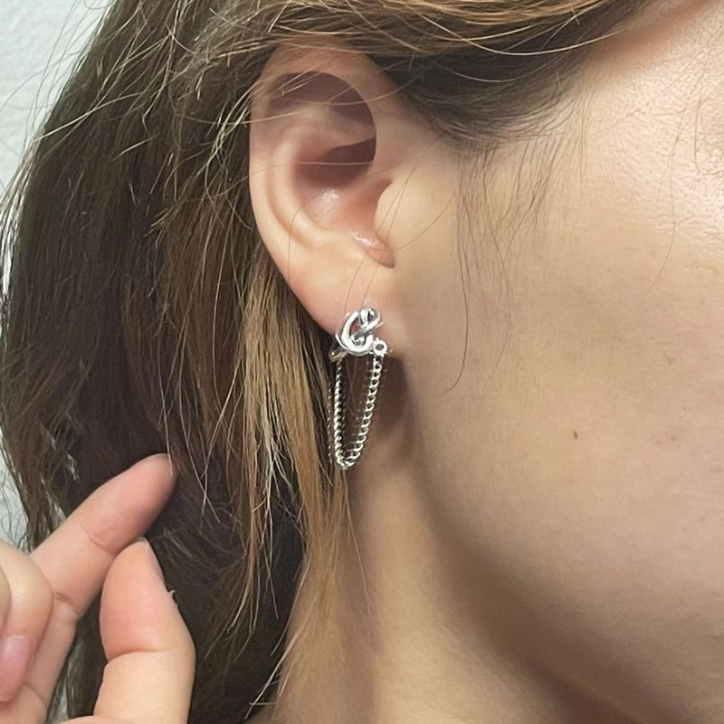 Nihaojewelry Jewelry Wholesale Simple Alloy Chain Tassel Geometric Earrings