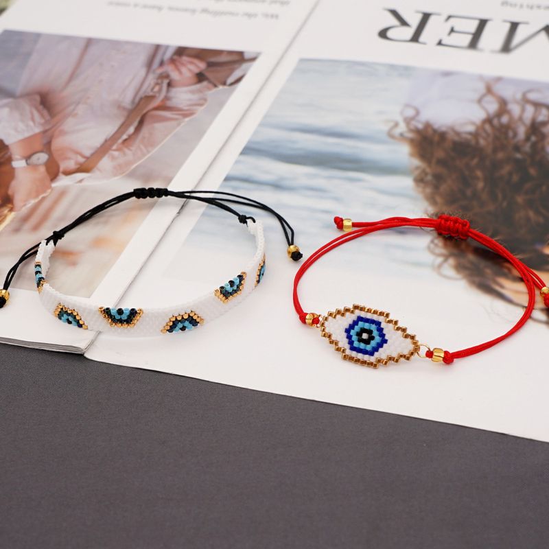 Nihaojewelry Simple Miyuki Beads Pulsera De Ojos De La Suerte Tejida A Mano Joyería Al Por Mayor