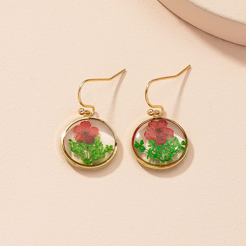 Vente En Gros Bijoux Mode Boucles D&#39;oreilles Pendantes Fleurs Séchées Nihaojewelry