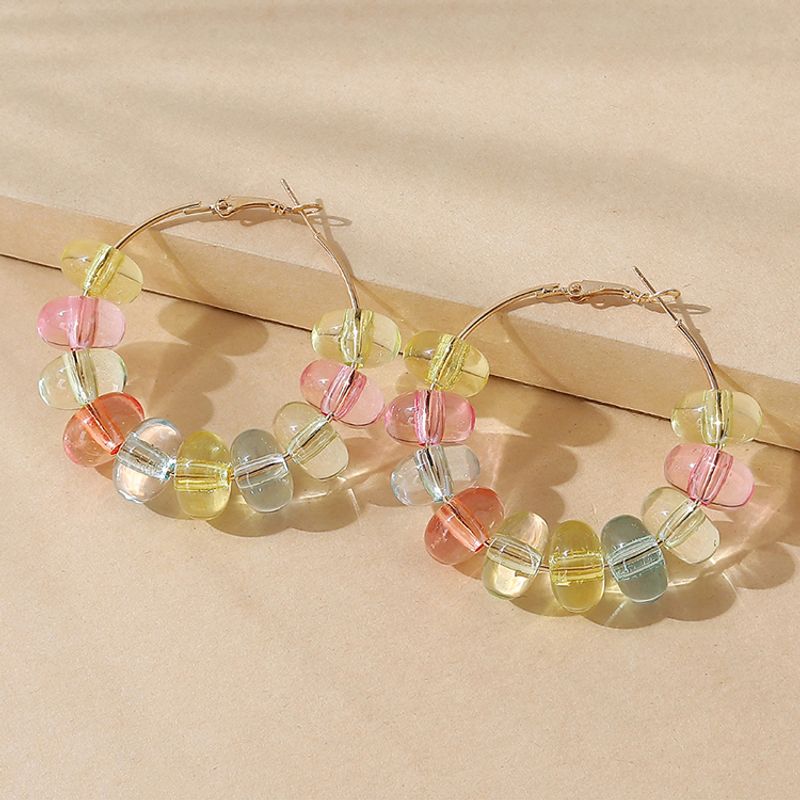Wholesale Jewelry Resin Rainbow Earrings Nihaojewelry