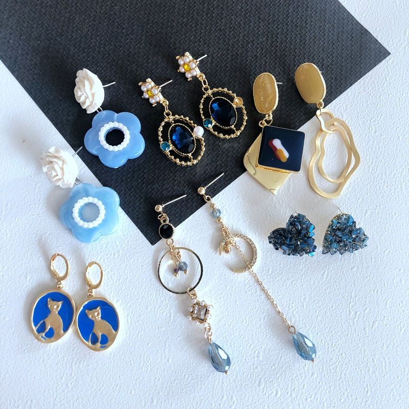 Nihaojewelry Jewelry Wholesale Asymmetrical Drip Glaze Enamel Resin Earrings