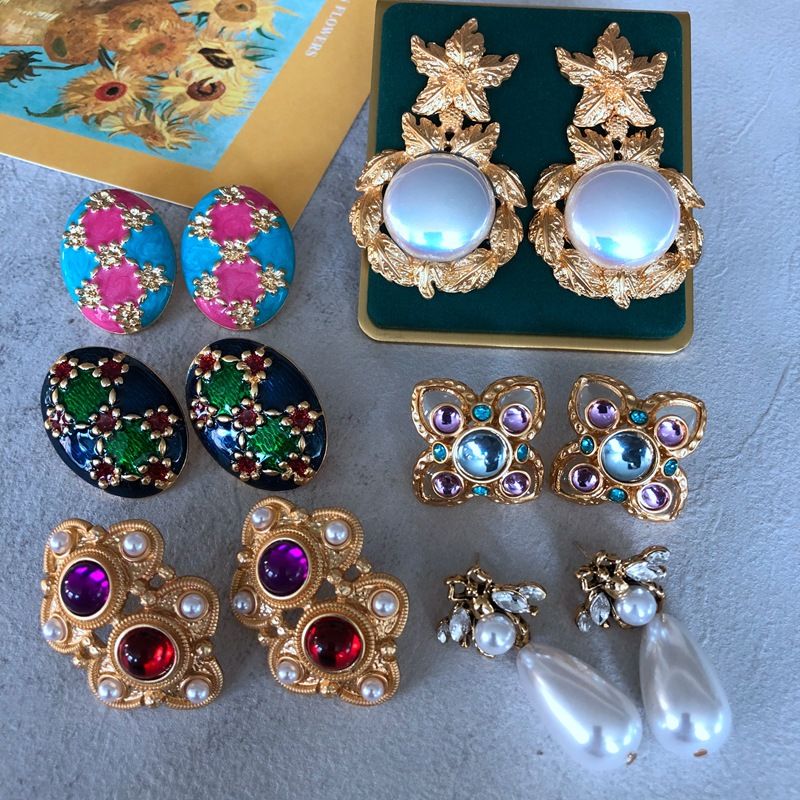 Nihaojewelry Jewelry Wholesale Colored Diamonds Drip Glaze Electroplated Ear Clips