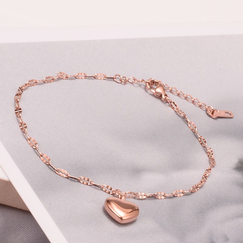 Wholesale Jewelry Fashion Titanium Steel Rose Gold Heart Shape Bracelet Nihaojewelry