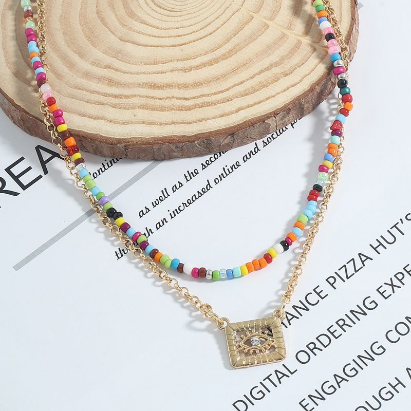Nihaojewelry Schmuck Großhandel Ethnischen Stil Auge Anhänger Farbige Perlen Halskette